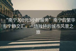 “南宁300元3小时服务”南宁的繁华与宁静交汇，一场独特的城市风景之旅