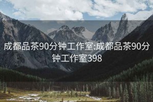 成都品茶90分钟工作室:成都品茶90分钟工作室398