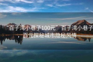 “百子湾小巷子100元”百子湾小巷子，百元探秘城市隐秘风情