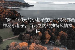 “郧西100元的小巷子在哪”揭秘郧西神秘小巷子，百元之内的独特风情探秘