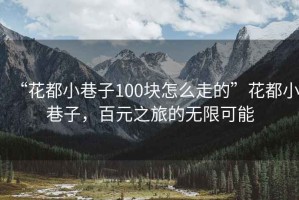 “花都小巷子100块怎么走的”花都小巷子，百元之旅的无限可能