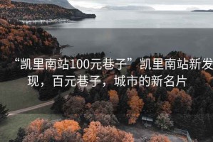 “凯里南站100元巷子”凯里南站新发现，百元巷子，城市的新名片