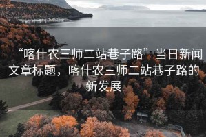 “喀什农三师二站巷子路”当日新闻文章标题，喀什农三师二站巷子路的新发展