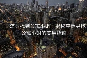 “怎么找到公寓小姐”揭秘高效寻找公寓小姐的实用指南