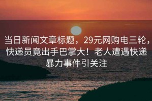 当日新闻文章标题，29元网购电三轮，快递员竟出手巴掌大！老人遭遇快递暴力事件引关注