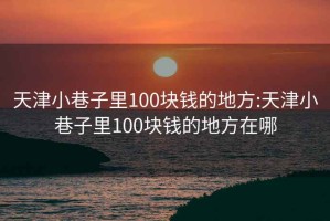 天津小巷子里100块钱的地方:天津小巷子里100块钱的地方在哪