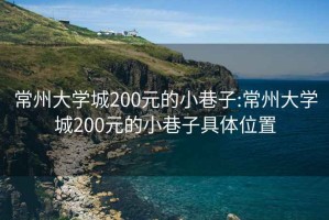 常州大学城200元的小巷子:常州大学城200元的小巷子具体位置