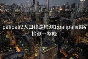 palipali2入口线路检测1:palipali线路检测一整晚