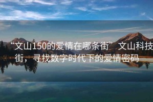 “文山150的爱情在哪条街”文山科技街，寻找数字时代下的爱情密码