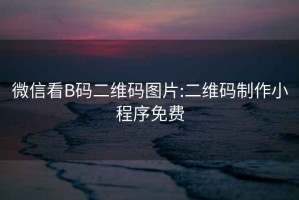 微信看B码二维码图片:二维码制作小程序免费