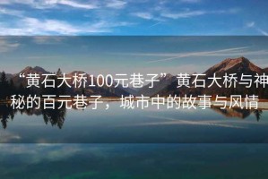 “黄石大桥100元巷子”黄石大桥与神秘的百元巷子，城市中的故事与风情