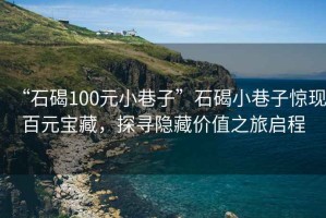 “石碣100元小巷子”石碣小巷子惊现百元宝藏，探寻隐藏价值之旅启程