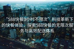 “588快餐3小时不限次”科技革新下的快餐体验，探索588快餐的无限次服务与高效配送体系