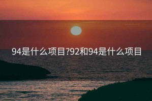 94是什么项目?92和94是什么项目