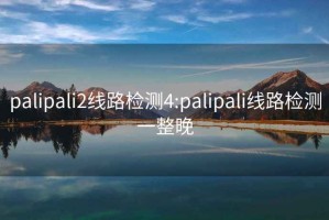 palipali2线路检测4:palipali线路检测一整晚