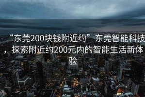 “东莞200块钱附近约”东莞智能科技，探索附近约200元内的智能生活新体验