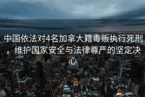 中国依法对4名加拿大籍毒贩执行死刑，维护国家安全与法律尊严的坚定决心