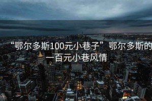 “鄂尔多斯100元小巷子”鄂尔多斯的一百元小巷风情