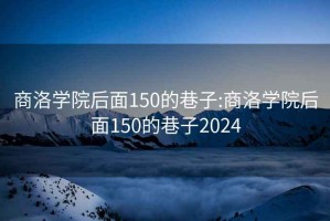 商洛学院后面150的巷子:商洛学院后面150的巷子2024