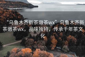 “乌鲁木齐新茶嫩茶wx”乌鲁木齐新茶嫩茶wx，品味独特，传承千年茶文化