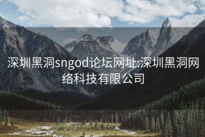 深圳黑洞sngod论坛网址:深圳黑洞网络科技有限公司