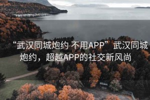 “武汉同城炮约 不用APP”武汉同城炮约，超越APP的社交新风尚