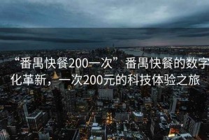 “番禺快餐200一次”番禺快餐的数字化革新，一次200元的科技体验之旅