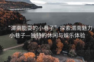 “渭南能耍的小巷子”探索渭南魅力小巷子—独特的休闲与娱乐体验