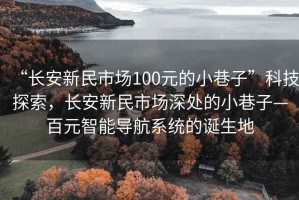 “长安新民市场100元的小巷子”科技探索，长安新民市场深处的小巷子—百元智能导航系统的诞生地