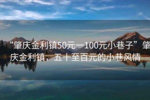 “肇庆金利镇50元一100元小巷子”肇庆金利镇，五十至百元的小巷风情