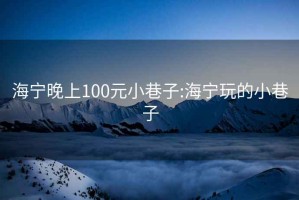 海宁晚上100元小巷子:海宁玩的小巷子