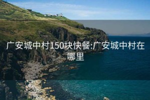 广安城中村150块快餐:广安城中村在哪里