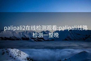 palipali2在线检测观看:palipali线路检测一整晚