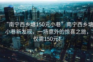 “南宁西乡塘150元小巷”南宁西乡塘小巷新发现，一场意外的惊喜之旅，仅需150元！