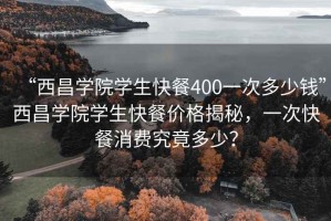 “西昌学院学生快餐400一次多少钱”西昌学院学生快餐价格揭秘，一次快餐消费究竟多少？