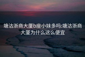 塘沽浙商大厦b座小妹多吗:塘沽浙商大厦为什么这么便宜