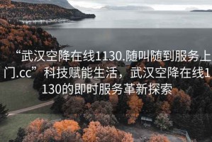 “武汉空降在线1130.随叫随到服务上门.cc”科技赋能生活，武汉空降在线1130的即时服务革新探索