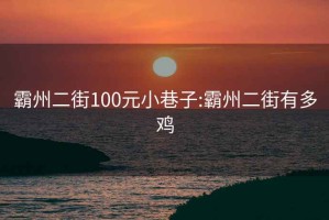 霸州二街100元小巷子:霸州二街有多鸡