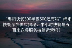 “绵阳快餐300半夜500还有吗”绵阳快餐深夜供应揭秘，半小时快餐与五百米送餐服务持续运营吗？