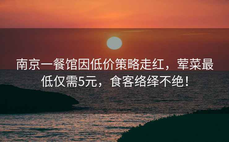 南京一餐馆因低价策略走红，荤菜最低仅需5元，食客络绎不绝！