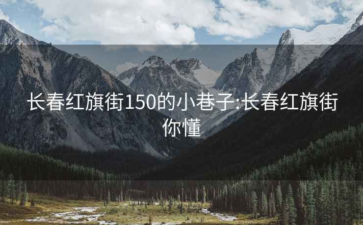 长春红旗街150的小巷子:长春红旗街你懂