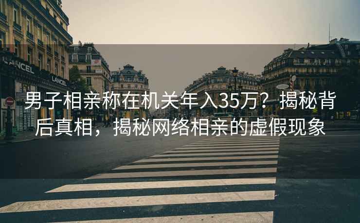 男子相亲称在机关年入35万？揭秘背后真相，揭秘网络相亲的虚假现象