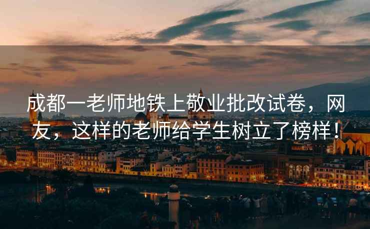 成都一老师地铁上敬业批改试卷，网友，这样的老师给学生树立了榜样！