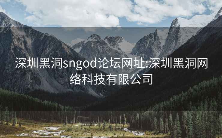 深圳黑洞sngod论坛网址:深圳黑洞网络科技有限公司