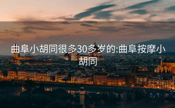 曲阜小胡同很多30多岁的:曲阜按摩小胡同