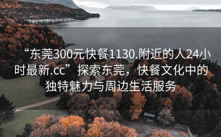 “东莞300元快餐1130.附近的人24小时最新.cc”探索东莞，快餐文化中的独特魅力与周边生活服务