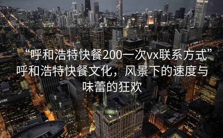 “呼和浩特快餐200一次vx联系方式”呼和浩特快餐文化，风景下的速度与味蕾的狂欢