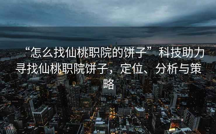 “怎么找仙桃职院的饼子”科技助力寻找仙桃职院饼子，定位、分析与策略