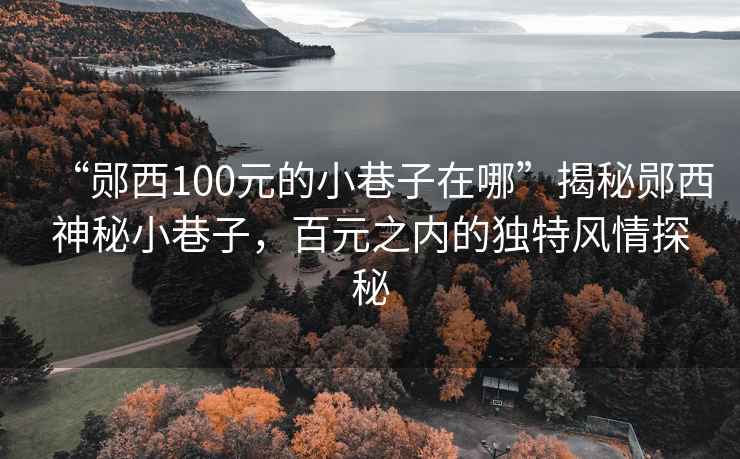 “郧西100元的小巷子在哪”揭秘郧西神秘小巷子，百元之内的独特风情探秘