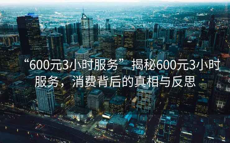 “600元3小时服务”揭秘600元3小时服务，消费背后的真相与反思